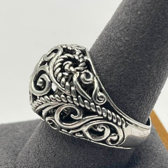 Carolyn Pollack Large Swirly Dome Sterling Silver Designer Ring - approx… - Picture 10 of 13